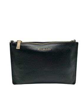 Michael Kors Black Pebbled Leather Triple Compartment Crossbody Bag